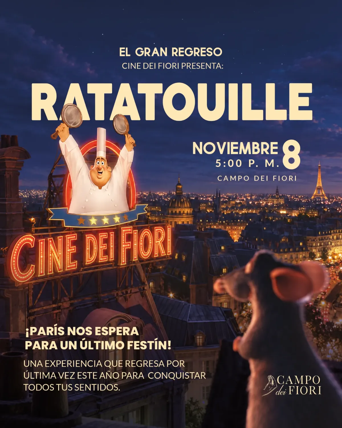 🎬🐭 CINE DEI FIORI PRESENTA: RATATOUILLE 🇫🇷✨