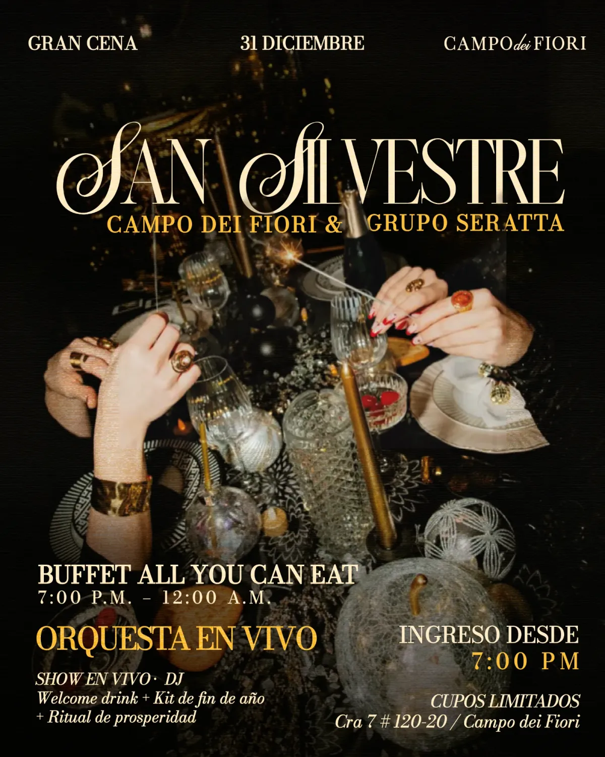 🤍🥂✨SAN SILVESTRE: LA GRAN NOCHE BLANCA DE CAMPO DEI FIORI✨🥂
