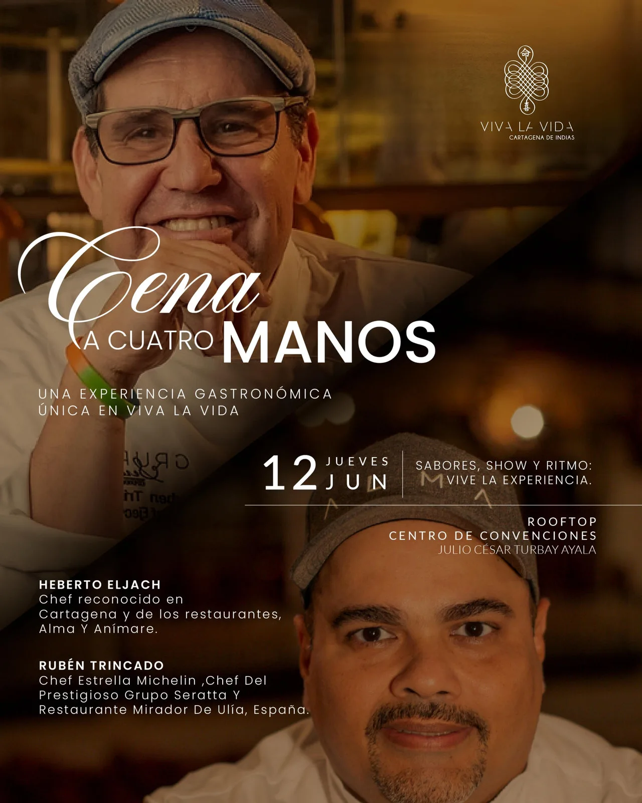 El próximo evento culinario que marcará historia en Cartagena se vivirá en Viva la Vida, el reconocido restaurante de cocina japonesa contemporánea, con una cena a cuatro manos protagonizada por dos chefs de talla internacional: Heberto Eljach y Rubén Trincado.