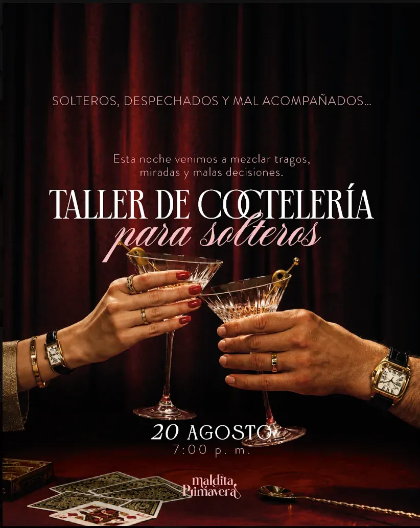 TALLER DE COCTELERÍA PARA SOLTEROS ✨